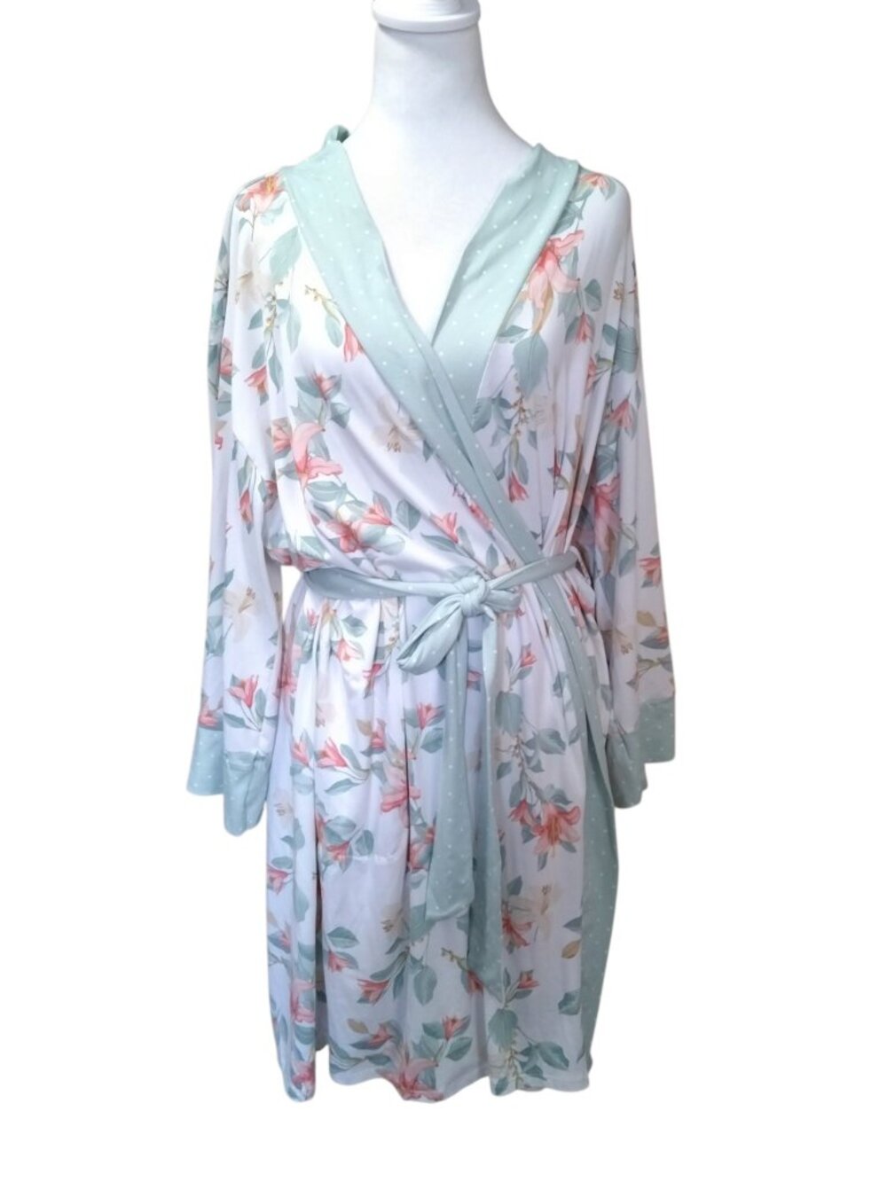 Flora Nikrooz Floral Women's Robe/Bathrobe Size XL Tie Waist Loungewear Pockets